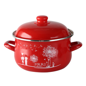 搪瓷汤锅家用加厚珐琅锅双耳燃气电磁炉通用仿砂锅炖锅耐高温包邮