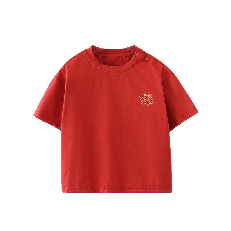 齐齐熊宝宝新年打底衫拜年服纯棉