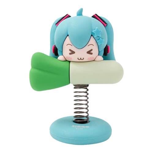 moeyu初音未来眯眯眼软胶摇摇乐miku车载摆件桌面装饰品卡通周边