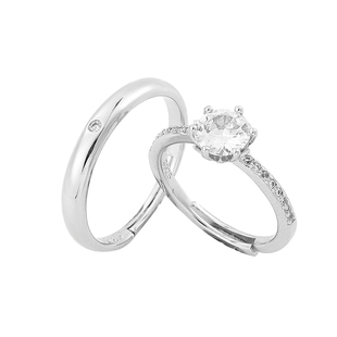 结婚典礼当天用的假交换戒指道具婚戒仪式仿真钻戒可调节一对对戒