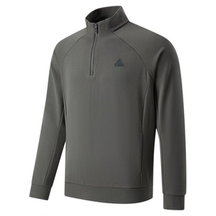 PEAK匹克男士半拉链立领卫衣灰色休闲运动加绒外套