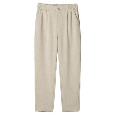 显瘦休闲裤松紧腰九分裤