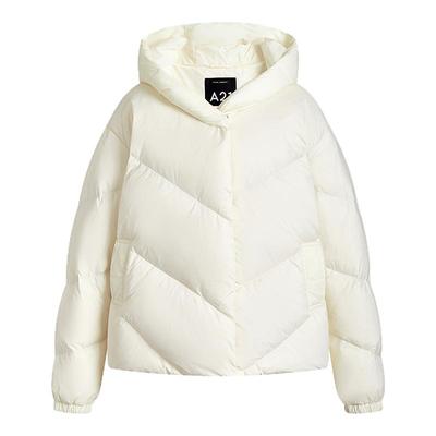 A21女装梭织宽松连帽羽绒服