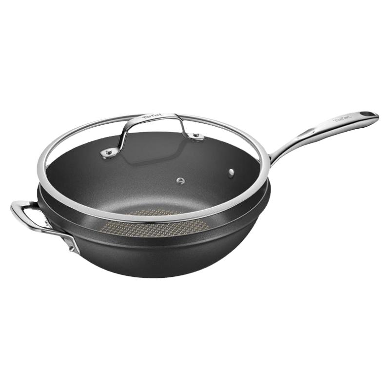 Tefal/特福鑄鋁不粘鍋家用炒菜鍋具平底炒鍋燃?xì)怆姶艩t通用