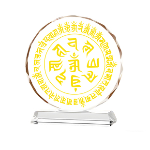 准提咒高档水晶工艺摆件信仰传承客厅玄关供奉水晶摆件定制