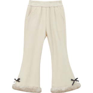 女童套装冬装2025冬装新款洋气儿童毛衣喇叭裤两件套女孩圣诞套装