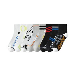 袜子男士春秋纯棉吸汗防臭中筒夏季薄款无骨防滑黑白色篮球运动袜