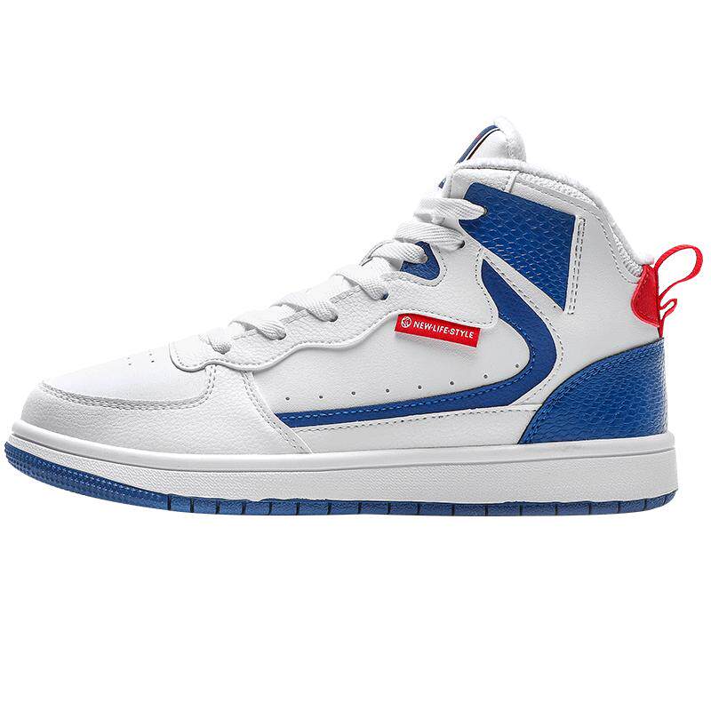 乔丹女鞋板鞋女冬季加绒保暖高帮鞋2025新款秋冬皮面休闲运动鞋子