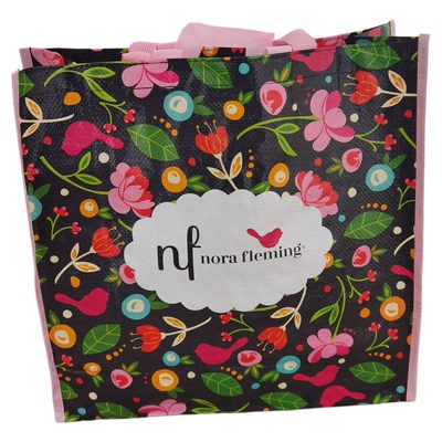 外贸原单小清新花朵编织袋大号防水环保超市购物袋单肩包手提袋