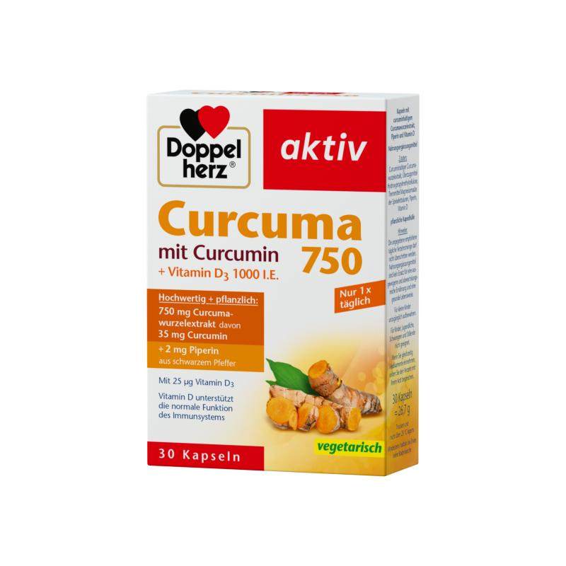 德国双心姜黄素胶囊黑胡椒天然片提取物高含量官方旗舰店正品