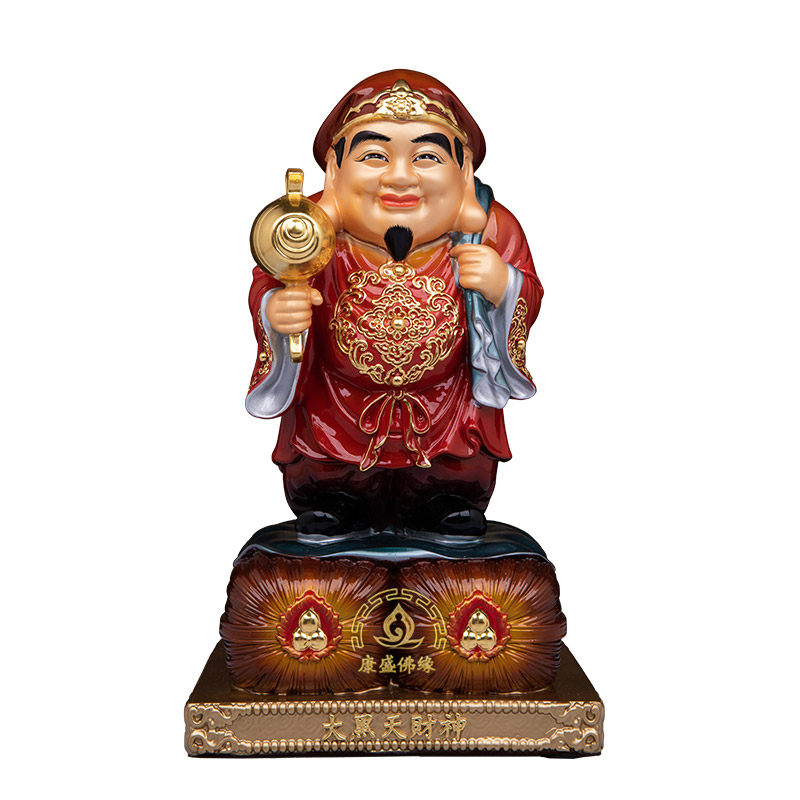 纯铜密宗黑天财神供奉摆件招财