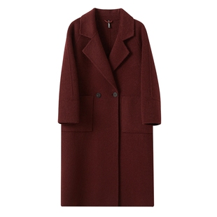 时尚双面绒羊毛大衣女2025秋冬季长款加厚呢子过膝毛呢绒外套大码