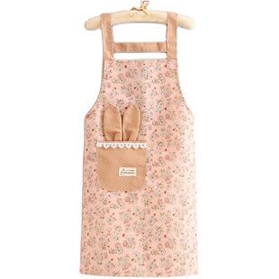 帆布罩衣女新款防污耐脏长袖围裙厨房家用做饭围腰餐饮专用工作服