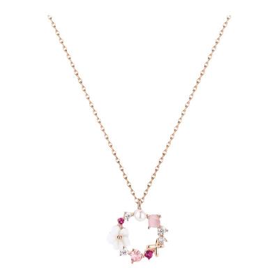 花朵吊坠项链女轻奢小众