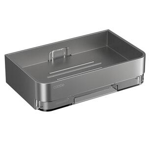 卡贝免打孔浴室肥皂盒香皂沥水架太空铝卫生间置物架壁挂式洗手间