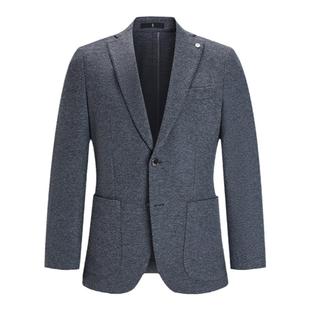 【羊毛羊绒】LAMPO/蓝豹男士西服中灰提花针织男士休闲西服
