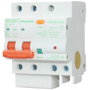 珠开珠江防雷漏电保护器浪涌漏电开关断路器家用总开关2P漏电保护