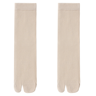 分趾袜夏季中筒抗菌吸汗透气棉袜配猪蹄鞋夏天薄款二趾白色堆堆袜