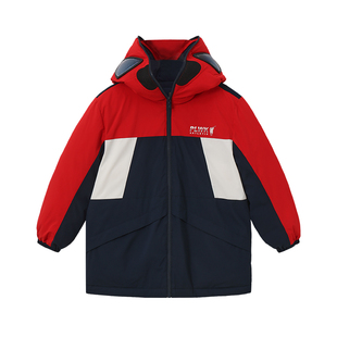 POLO WALK童装 男童羽绒服中长款2025新款冬季儿童外套上衣连帽