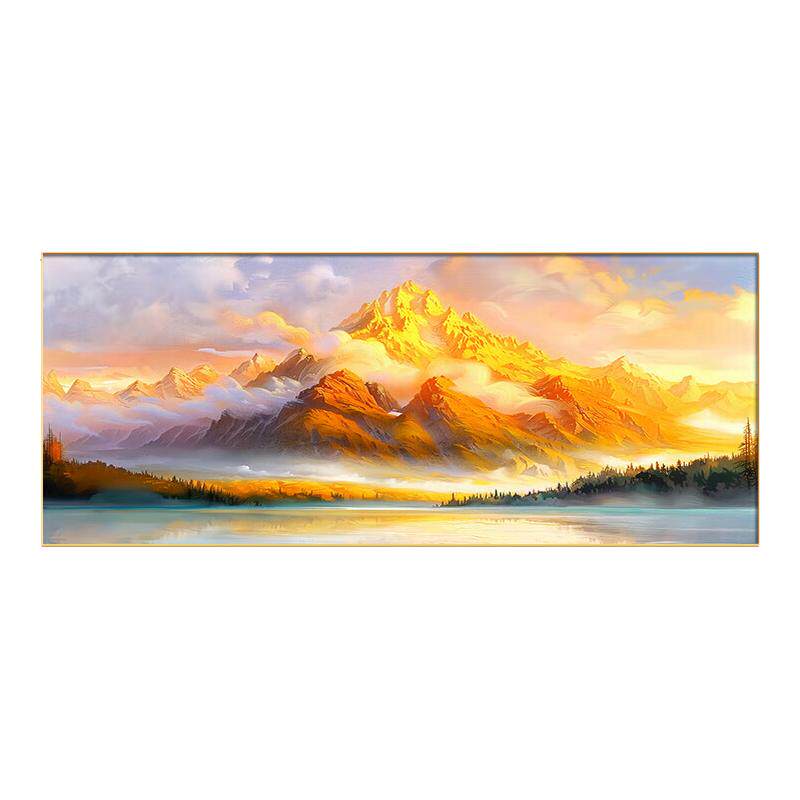【名师纯手绘】日照金山油画高端