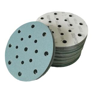 石榴石6寸17孔干磨砂纸 适用于费斯托汽车打磨圆形自粘植绒背绒片