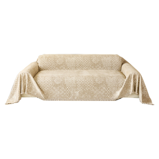 中古风雪尼尔沙发盖布四季通用2025全包盖巾一片式沙发套罩防猫抓