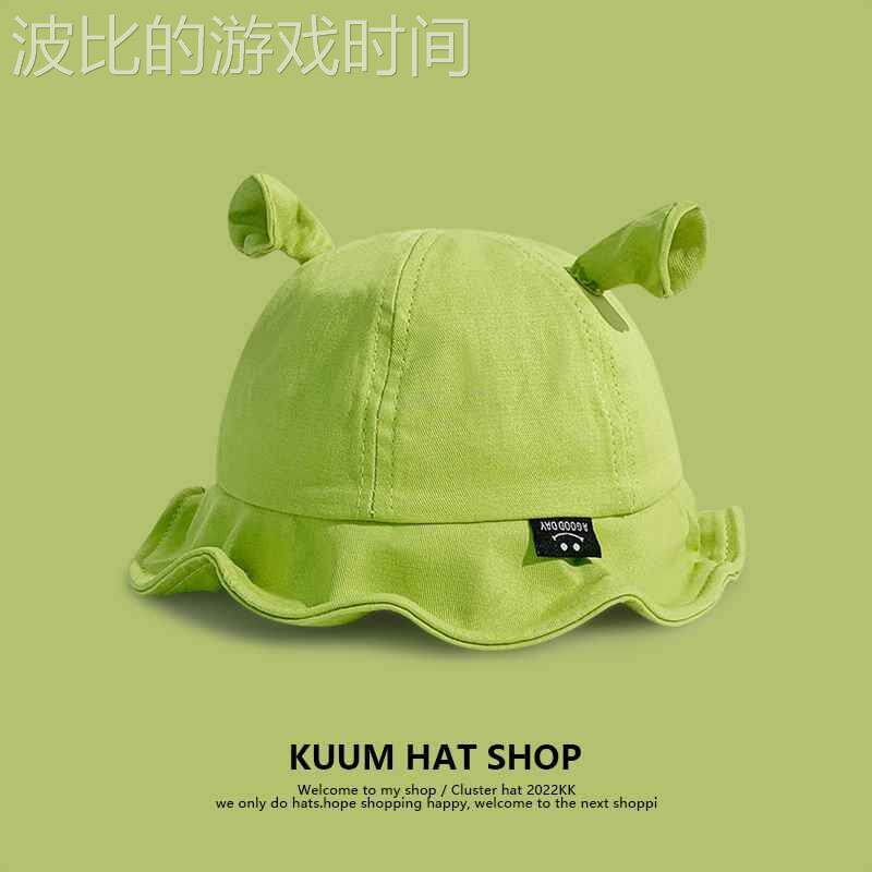 痞幼同款史莱克绿色可爱儿童渔夫帽宝宝瓜皮帽亲子款鸭舌帽地主帽