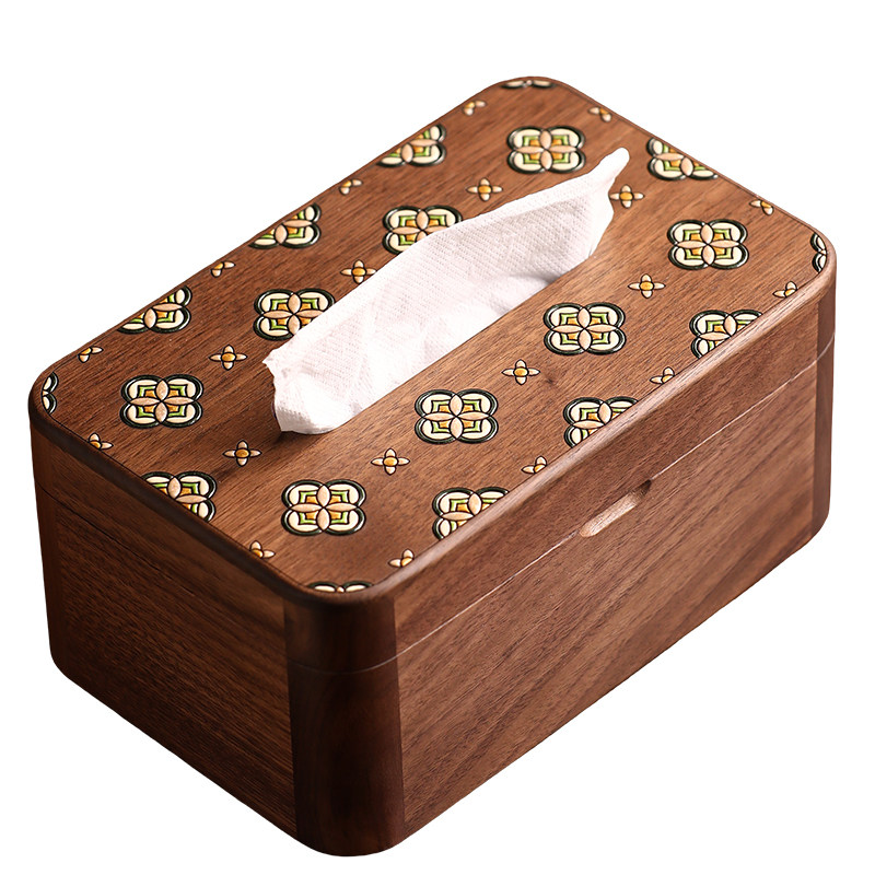 抽纸型号通用!高颜值实木纸巾盒