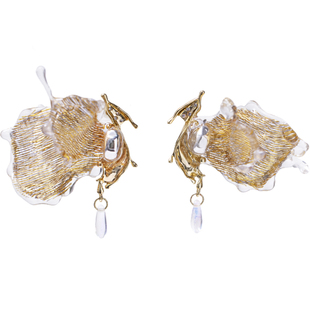 新款ATRIAL SENSING轻奢高级感优雅原创设计个性小众金色蝴蝶耳环