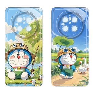 适用于新款华为mate70pro手机壳女60/50e哆啦A梦huawei散热40pro+超薄透明保护套30epro卡通可爱20软壳后盖