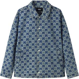 [商场同款]森马夹克男2024春季新款时尚经典老花宽松牛仔外套潮流