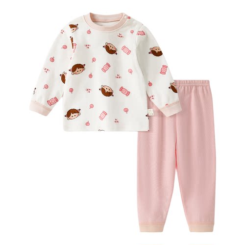 早秋女宝秋衣套装2025新款女童秋季纯棉内衣儿童洋气高级分体秋衣