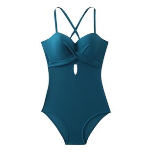 汐姿澜大胸连体泳衣D/E/F大罩杯钢托聚拢性感露背显瘦三角游泳衣