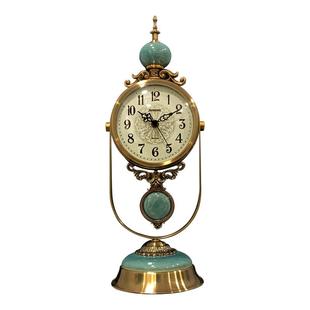 欧式美式复古座钟客厅家用静音石英钟表创意摆件时钟坐钟台式装饰