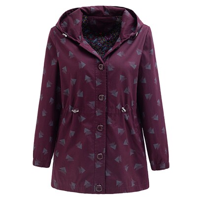 中老年长袖中款纯棉时尚外套风衣