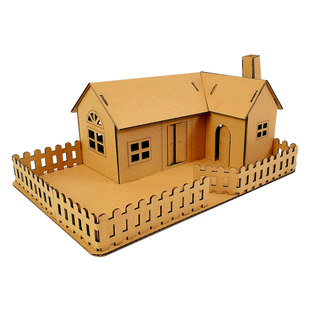 纸板手工房子儿童diy纸盒小屋手工拼装模型幼儿园环创建构材料包