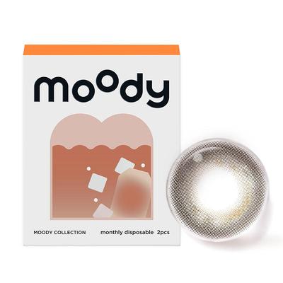 moody精选月抛2片美瞳冷泡乌龙茶麦麦黑茶自然通勤彩色隐形眼镜