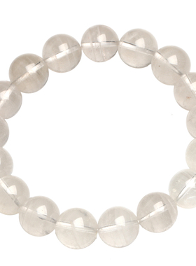 天然冰透白阿塞彩虹闪片单圈手串