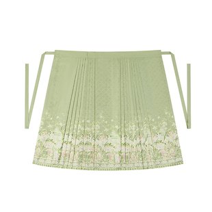 三生都【铃兰兔】原创绿色明制织金妆花马面裙汉服少女风新中式