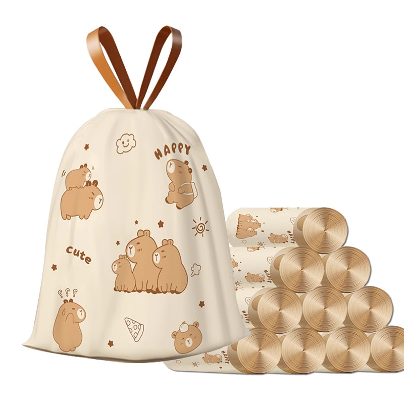 卡皮巴拉抽绳垃圾袋水豚手提式家用加厚中大号厨房卫生间宿舍学生