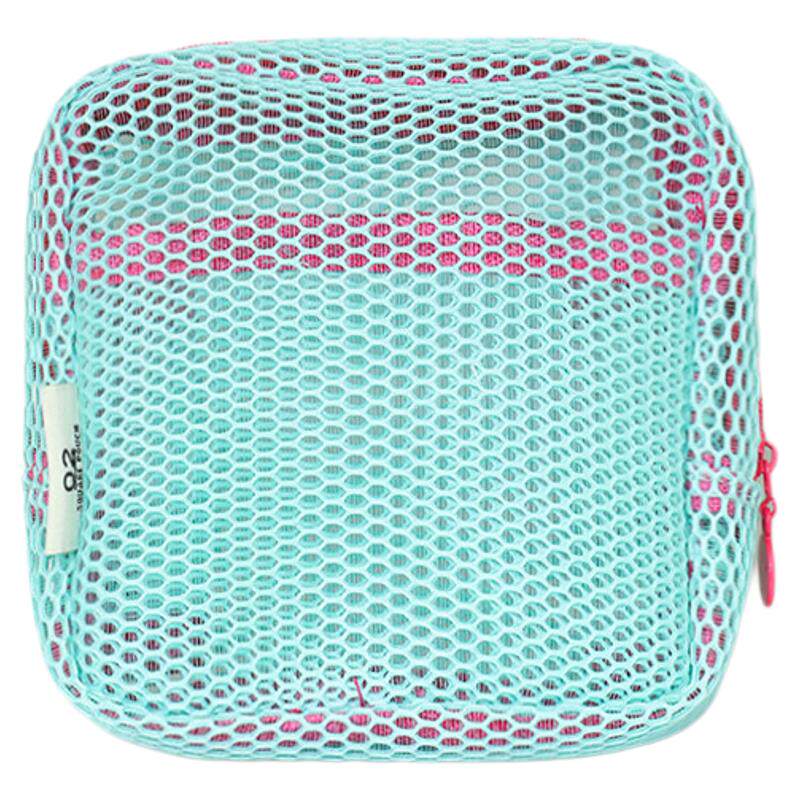 多巴胺豆腐包迷你网纱便携旅行洗漱化妆品收纳包补妆包网格杂物包
