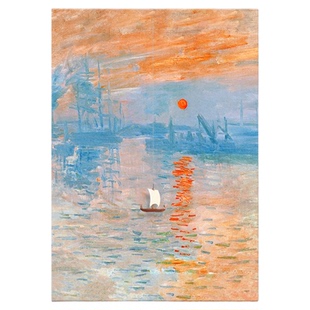 印象派法式中古风客厅沙发背景墙装饰画入户玄关创意小船挂饰挂画