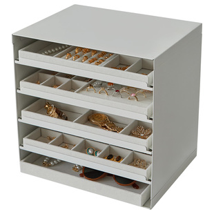 绒布托盘首饰柜桌面多层大容量高档项链戒指耳环储物化妆品收纳盒