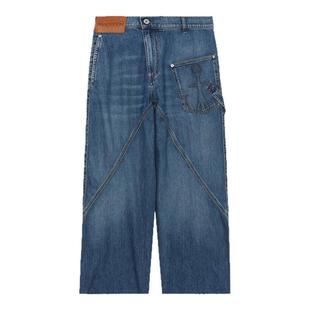 IT JW Anderson男装水洗牛仔长裤新款复古潮酷宽松直筒裤052164MN