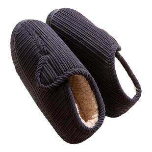 老人防滑防摔男士棉鞋老人年专用冬季包跟保暖家居厚底包跟棉拖鞋