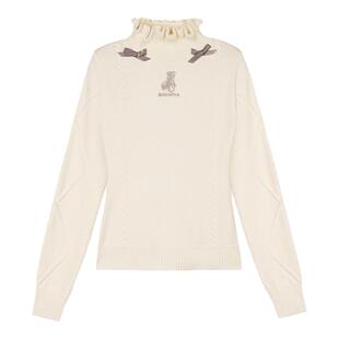 SagiDolls少女斗志#奶油小熊#百搭打底!半高领修身针织毛衣显瘦乖