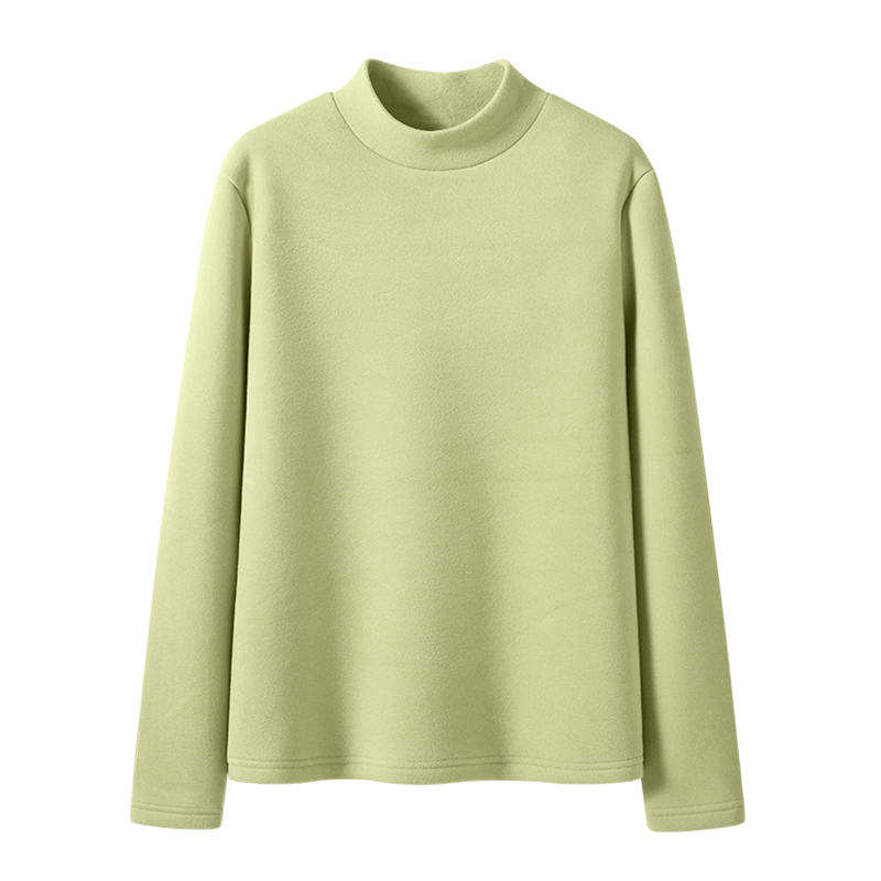 one more文墨半高领打底衫女秋冬2025新款双面磨毛内搭长袖上衣S