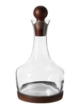 轻奢高端玻璃木质酒具套装醒酒器