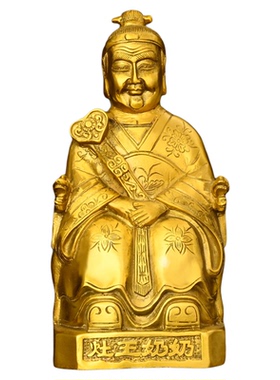 纯黄铜灶王爷灶神爷灶奶神像摆件