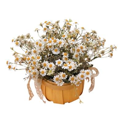 秋色复古雏菊野餐花篮假花仿真花
